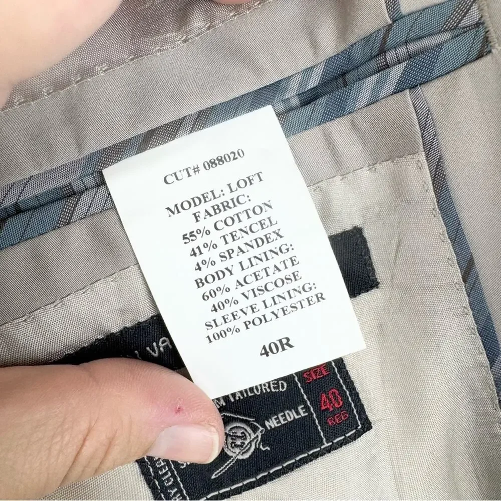 John Varvatos Star USA Loft Trim Fit Sport‎ Coat Double Button Beige Size 40R